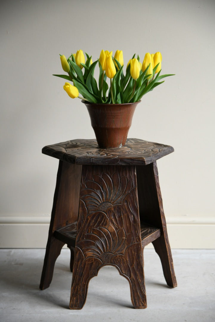 Edwardian Liberty Japanese Carved Table