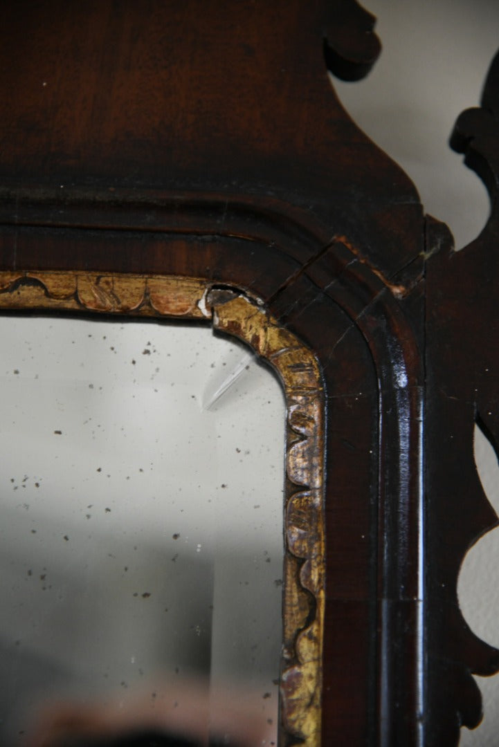 Antique Mahogany Fret Cut Mirror