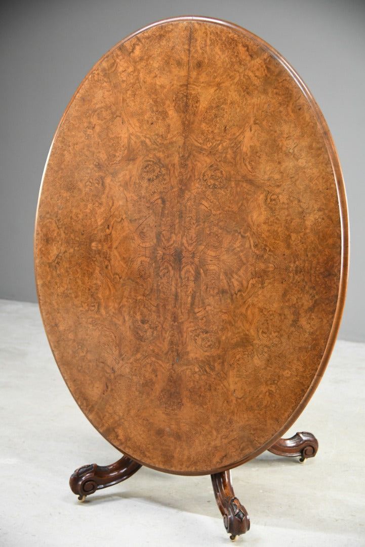 Victorian Oval Walnut Tilt Top Table