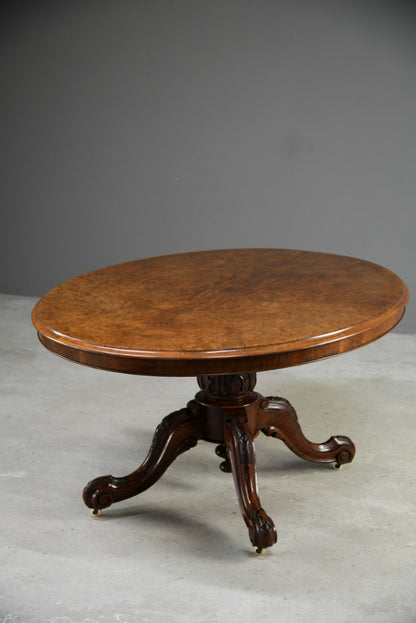 Victorian Oval Walnut Tilt Top Table