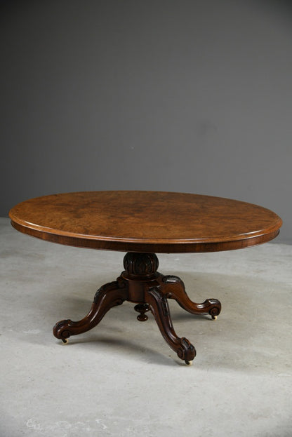 Victorian Oval Walnut Tilt Top Table