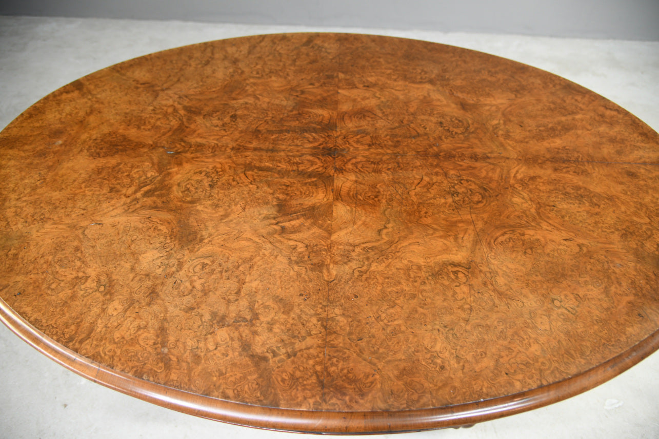 Victorian Oval Walnut Tilt Top Table