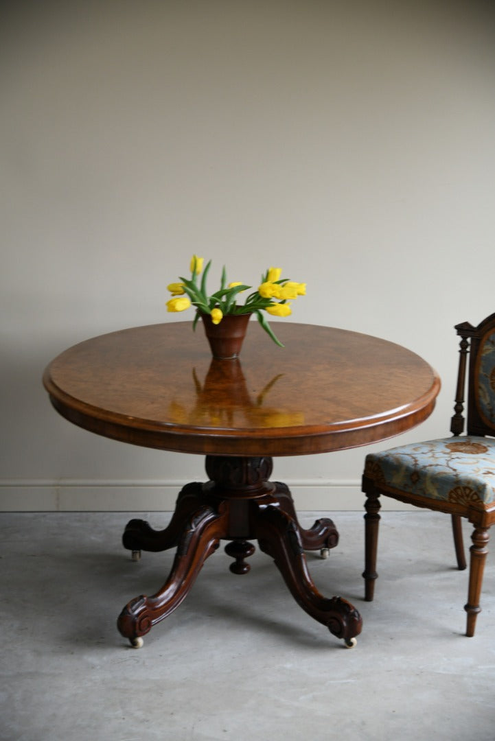 Victorian Oval Walnut Tilt Top Table