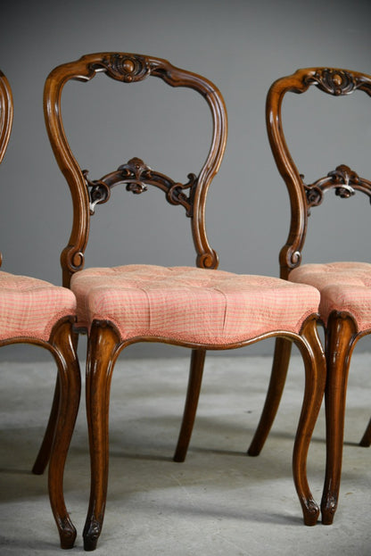 Set 6 Antique Walnut Dining Chairs