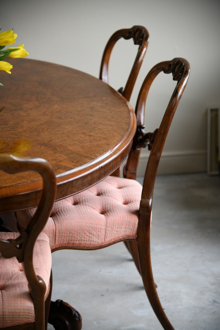 Set 6 Antique Walnut Dining Chairs