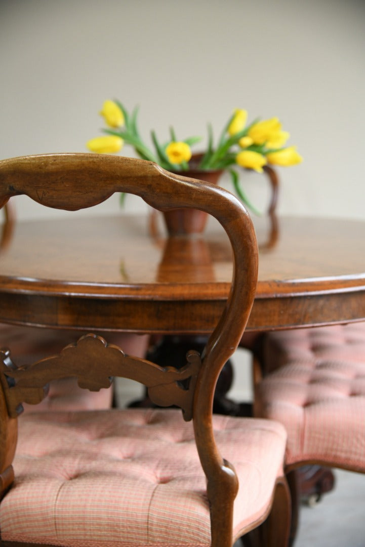 Set 6 Antique Walnut Dining Chairs