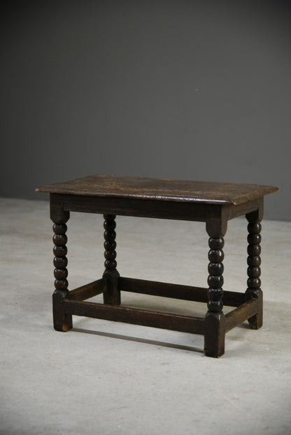 Early Oak Bobbin Side Table