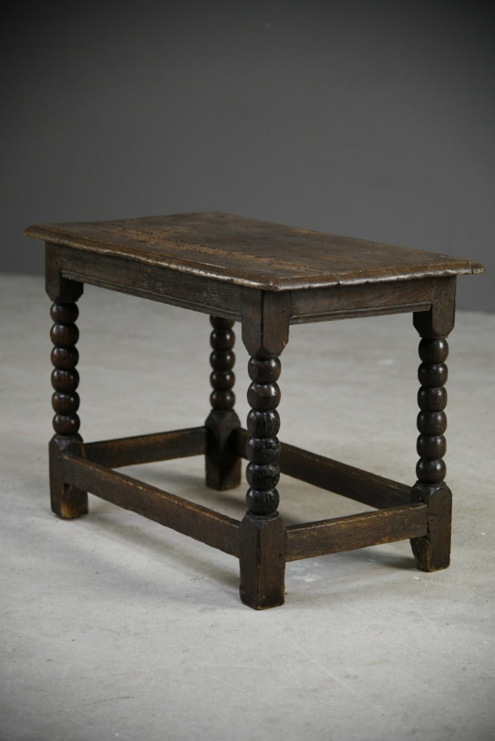 Early Oak Bobbin Side Table