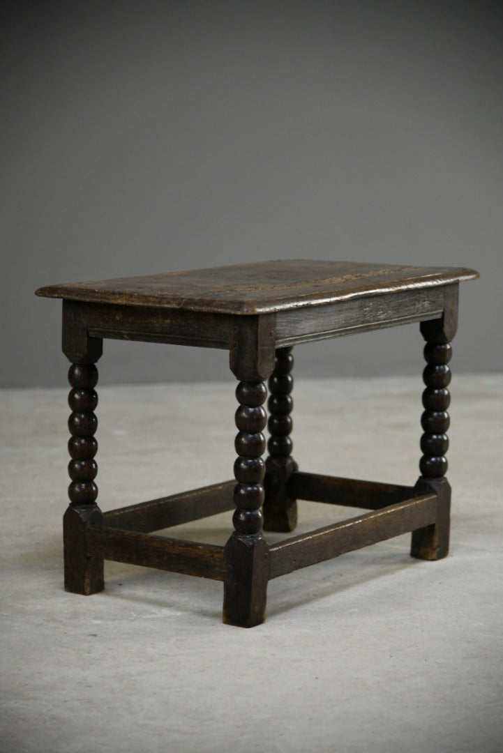 Early Oak Bobbin Side Table