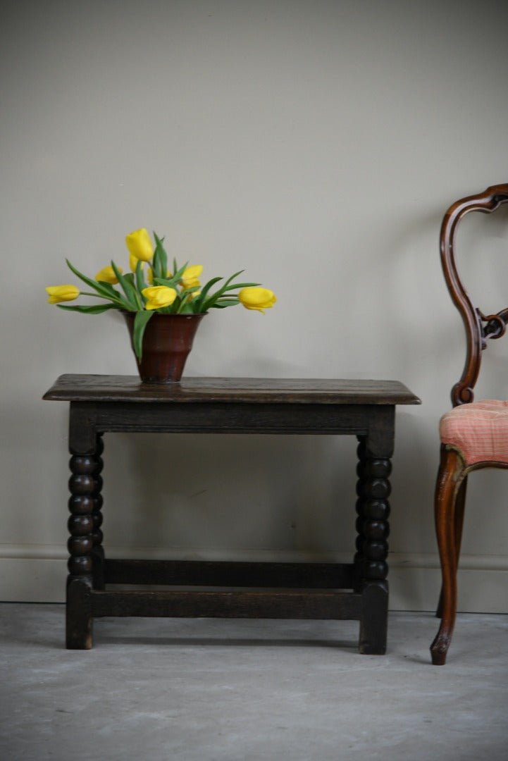 Early Oak Bobbin Side Table