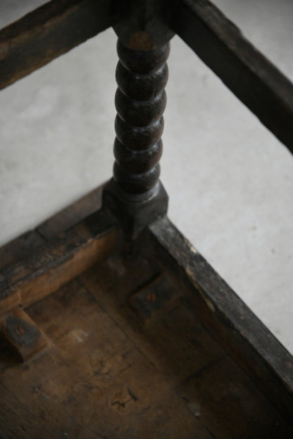 Early Oak Bobbin Side Table