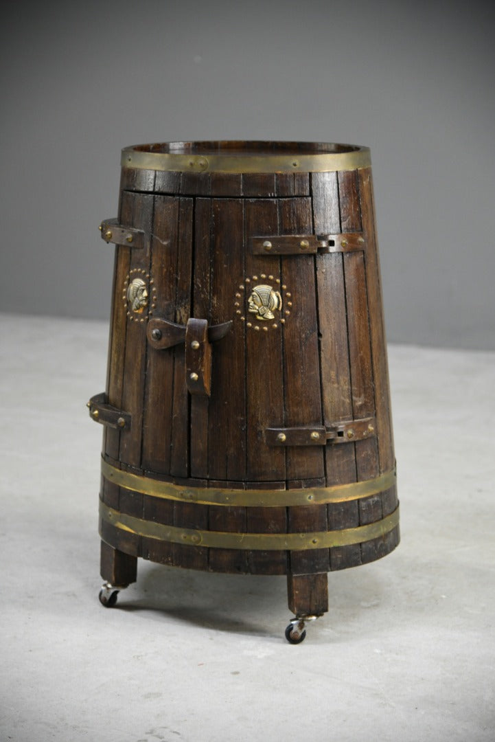 Kitsch Oak Barrel Drinks Trolley