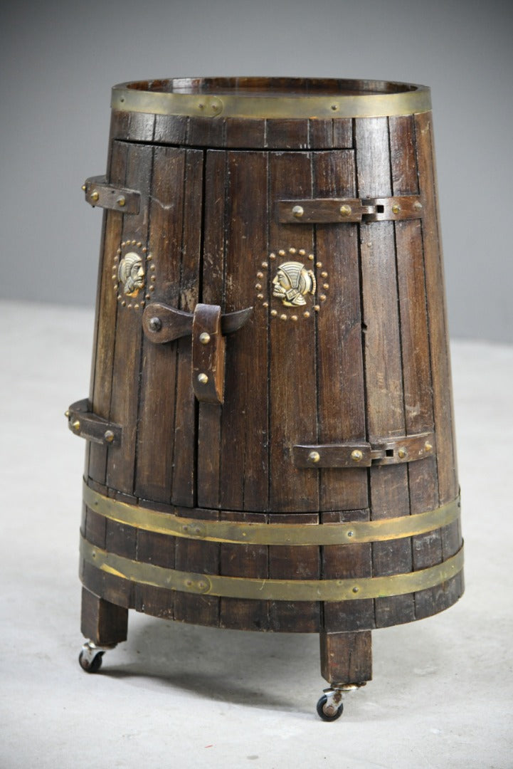 Kitsch Oak Barrel Drinks Trolley