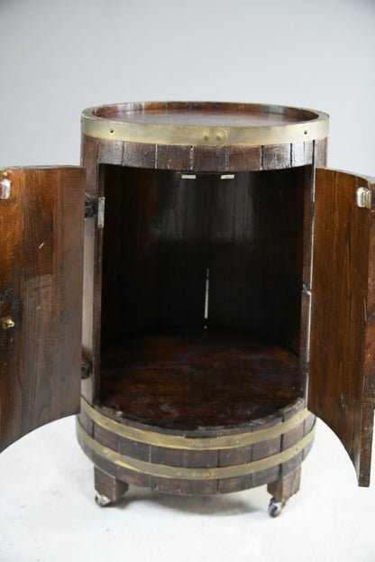 Kitsch Oak Barrel Drinks Trolley