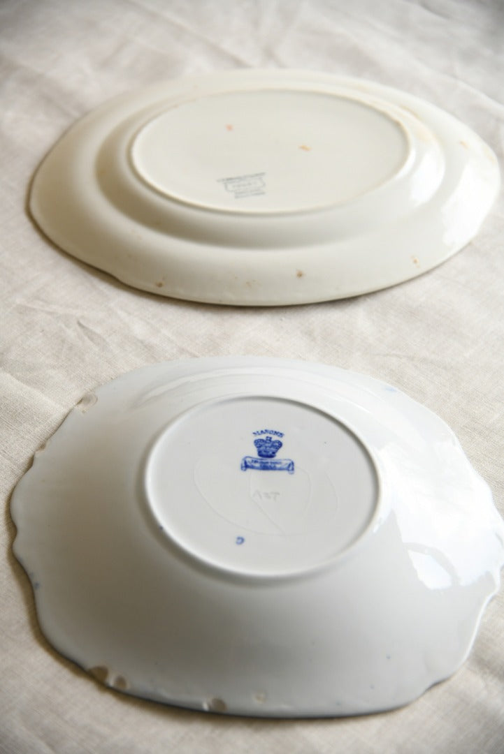 Blue and White Oval Plate