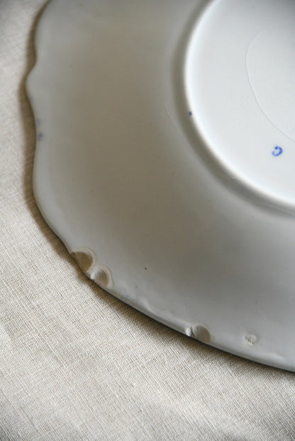 Blue and White Oval Plate