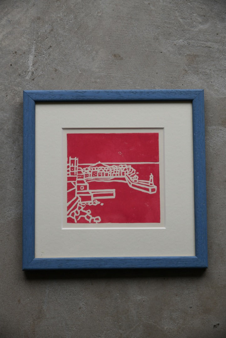 Pink St Ives Lino Print