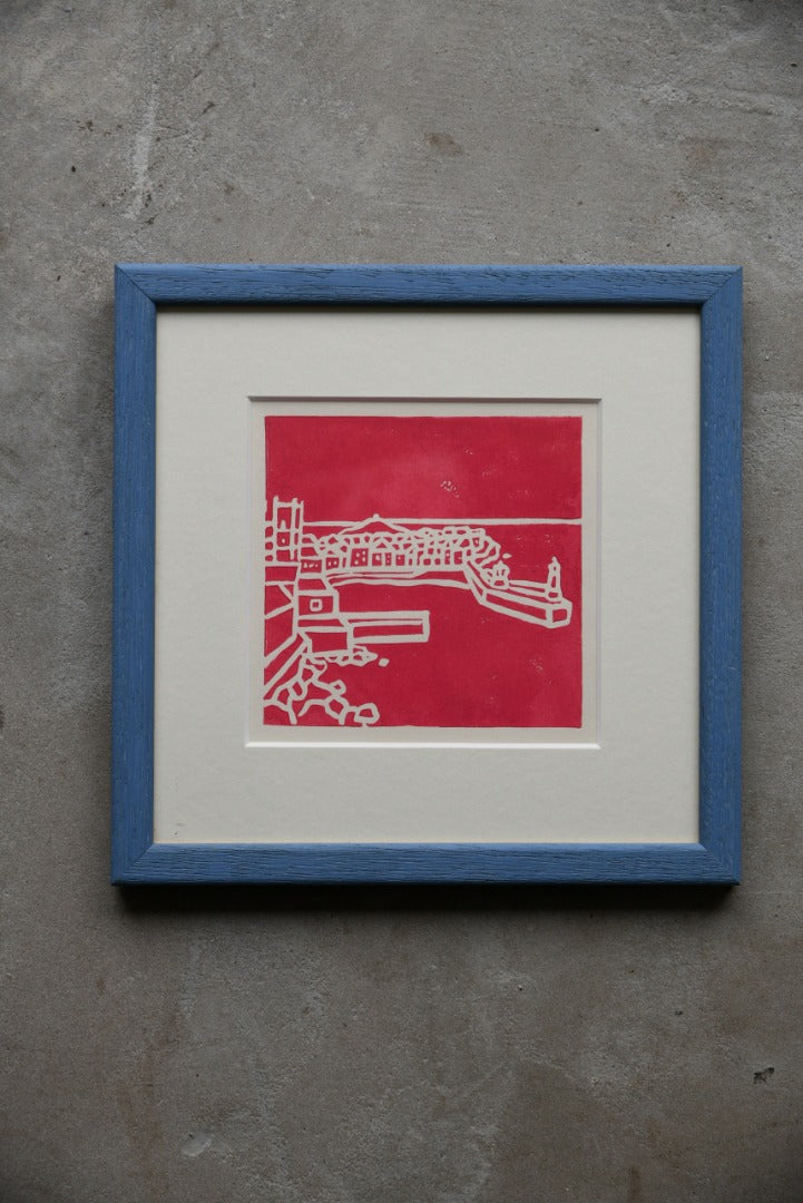 Pink St Ives Lino Print