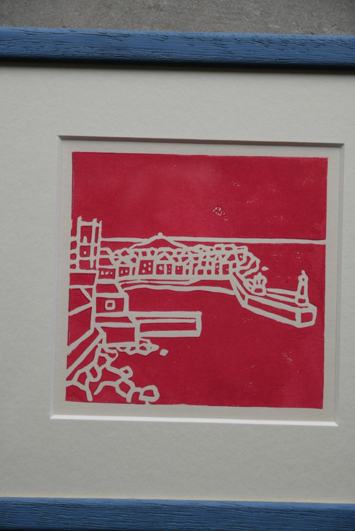 Pink St Ives Lino Print