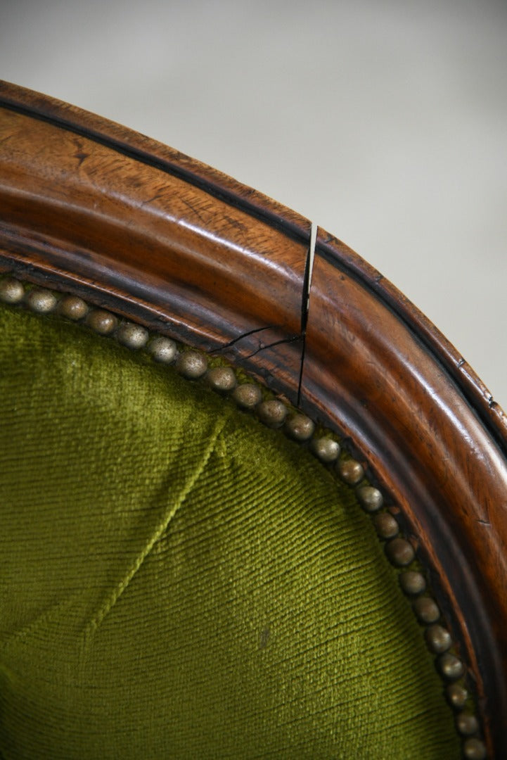 Victorian Green Button Back Armchair