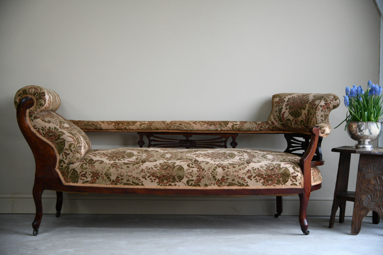 Antique Edwardian Upholstered Chaise Longue