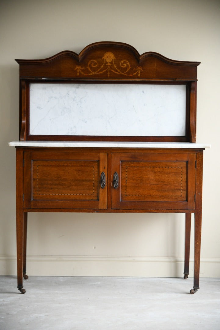 Edwardian Mahogany Marble Washstand