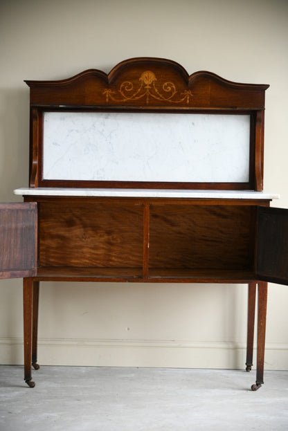 Edwardian Mahogany Marble Washstand