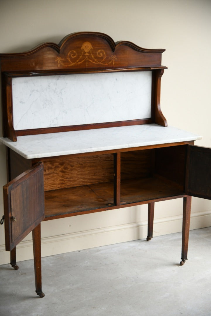 Edwardian Mahogany Marble Washstand