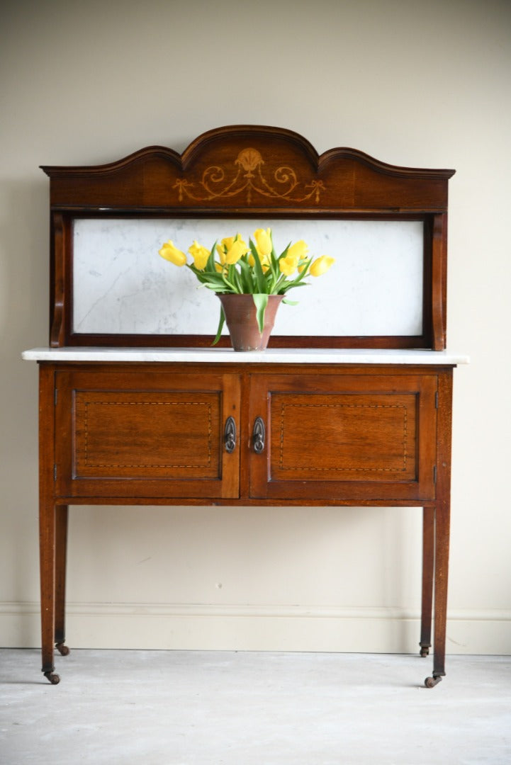 Edwardian Mahogany Marble Washstand