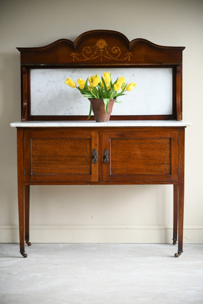 Edwardian Mahogany Marble Washstand