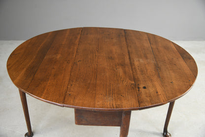 Antique Oak Drop Leaf Kitchen Side Occasional Table