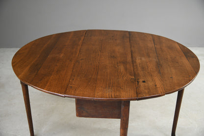 Antique Oak Drop Leaf Kitchen Side Occasional Table