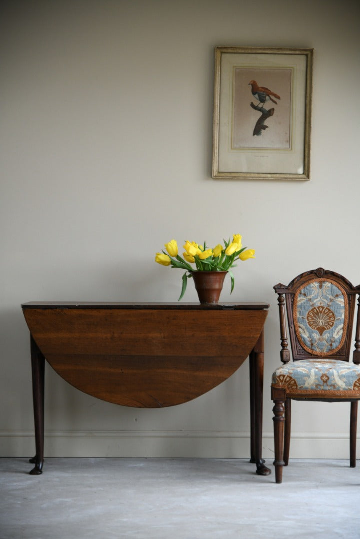 Antique Oak Drop Leaf Kitchen Side Occasional Table