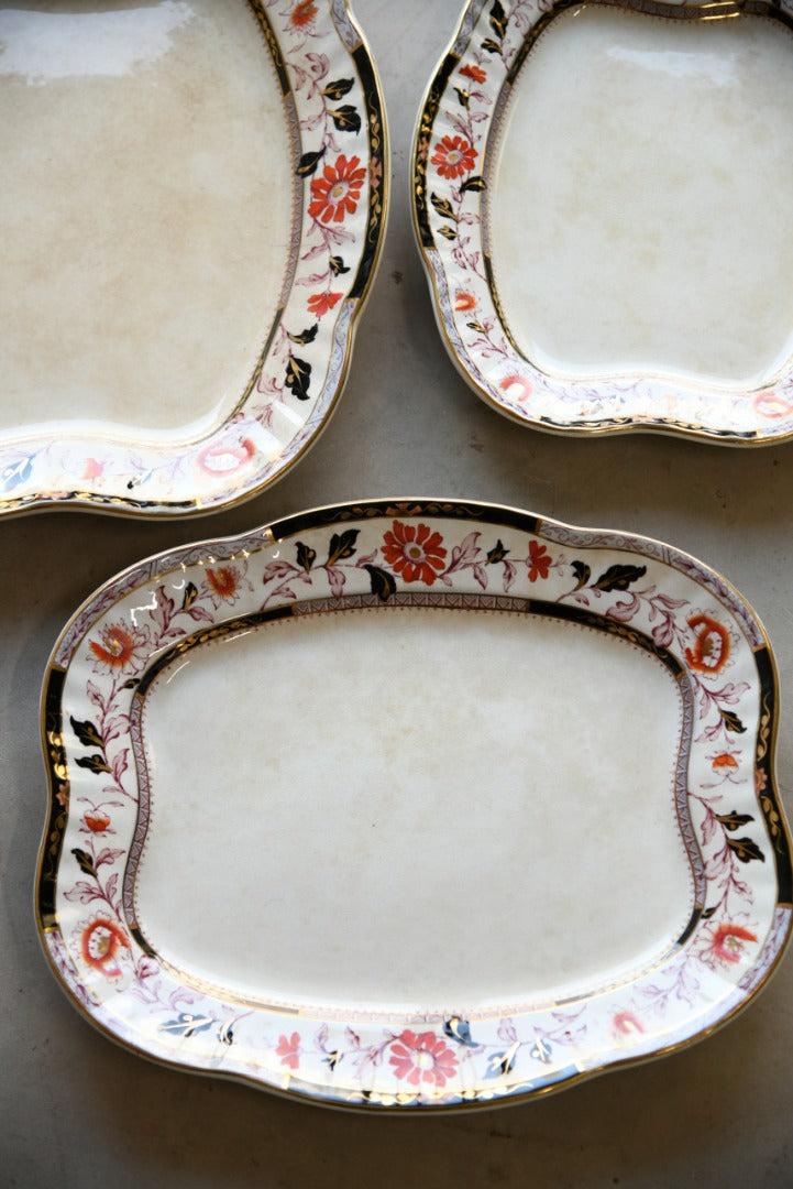 3 x Victorian Ashworth Brothers Antique Platters