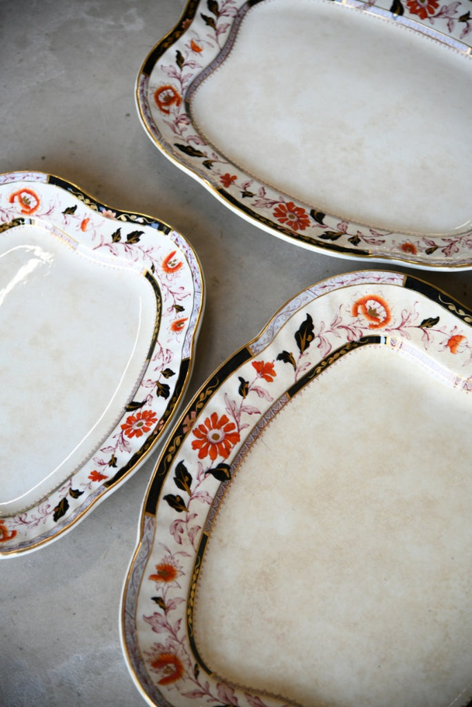 3 x Victorian Ashworth Brothers Antique Platters