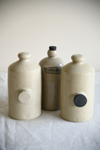 3 Stoneware Hot Water Bottles