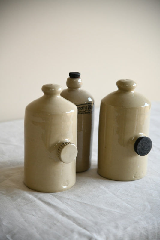 3 Stoneware Hot Water Bottles