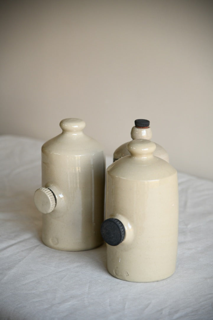 3 Stoneware Hot Water Bottles
