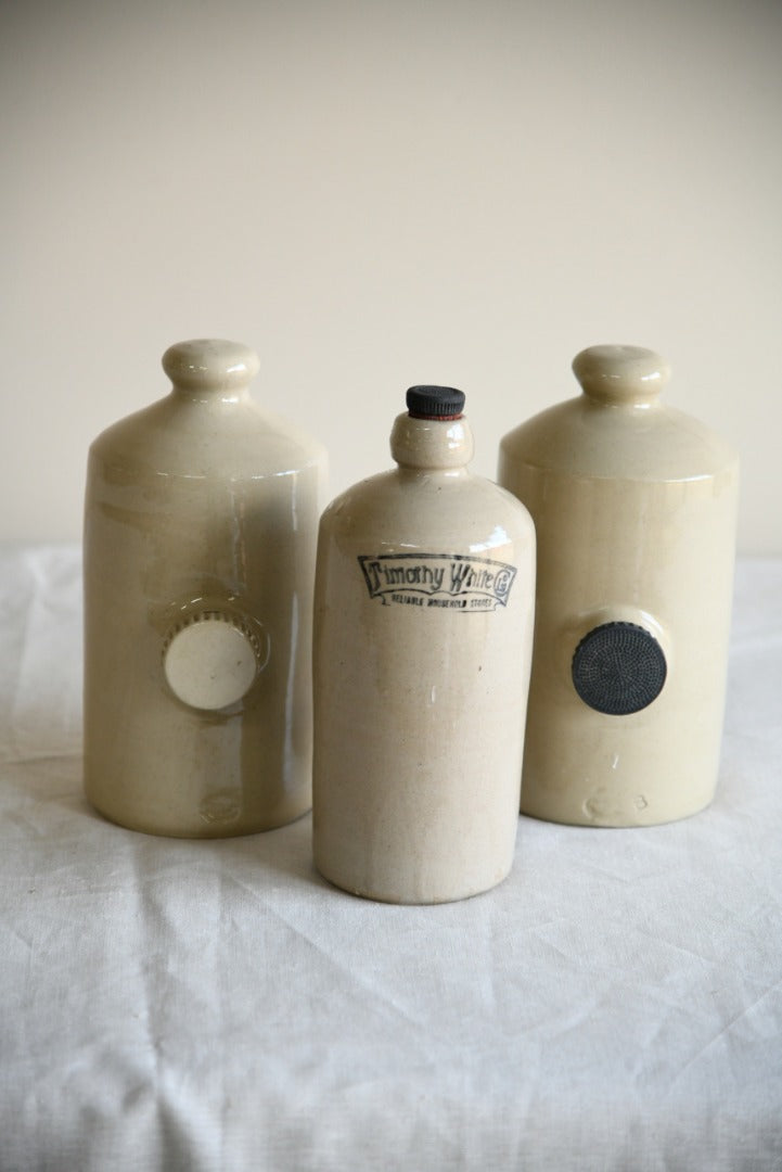 3 Stoneware Hot Water Bottles