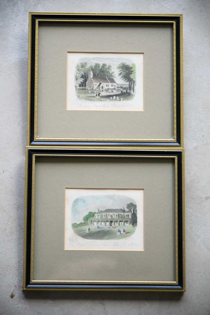 Pair Hand Coloured Engravings Isle of Wight
