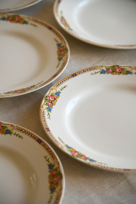 6 Floral Vintage Dinner Plates