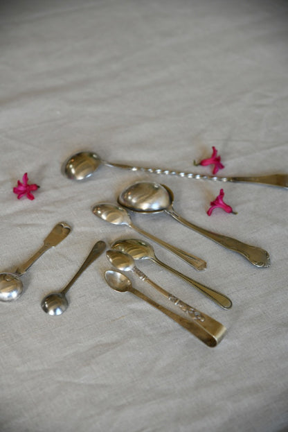 Collection of Vintage Spoons and Tongs