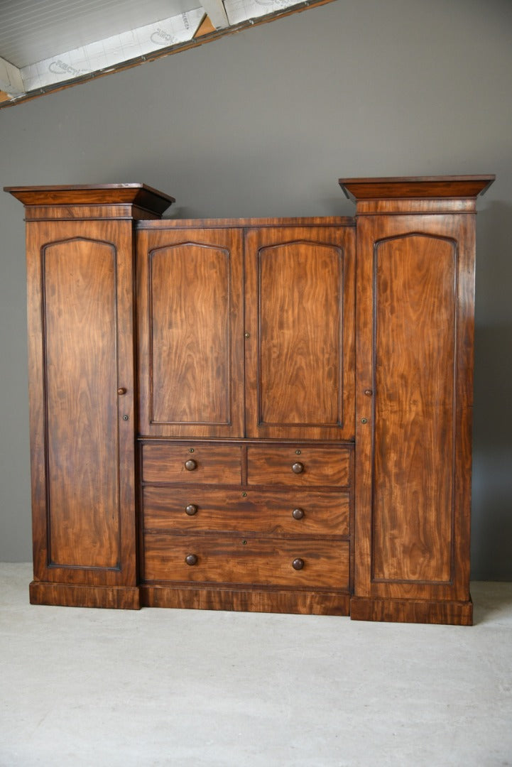 Large Mahogany Compactum Wardrobe