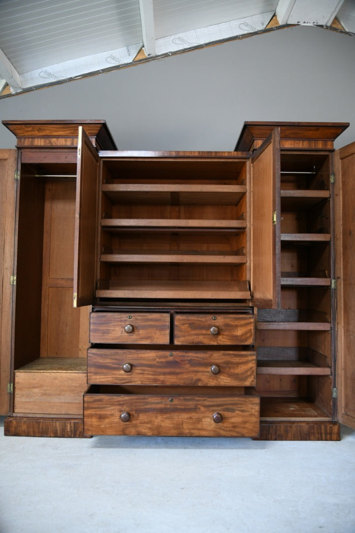 Large Mahogany Compactum Wardrobe