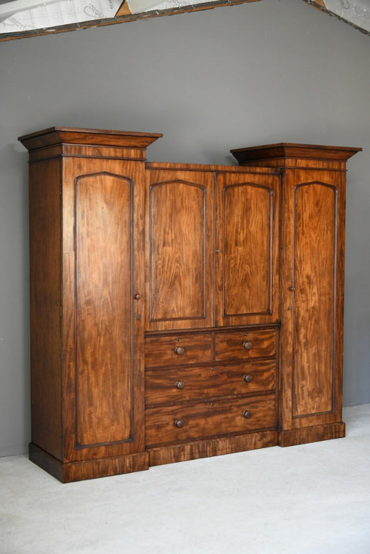 Large Mahogany Compactum Wardrobe
