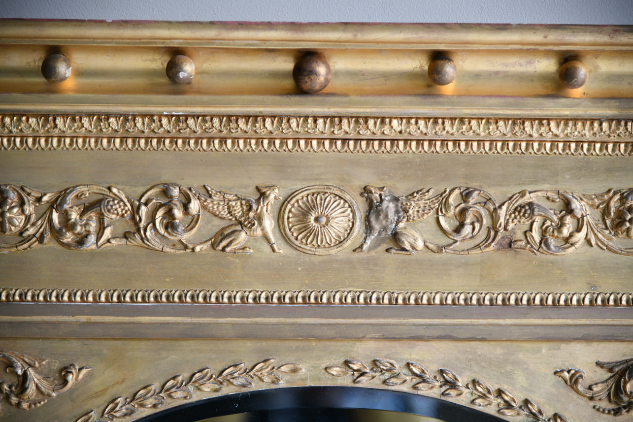 Antique Gilt Overmantle Mirror