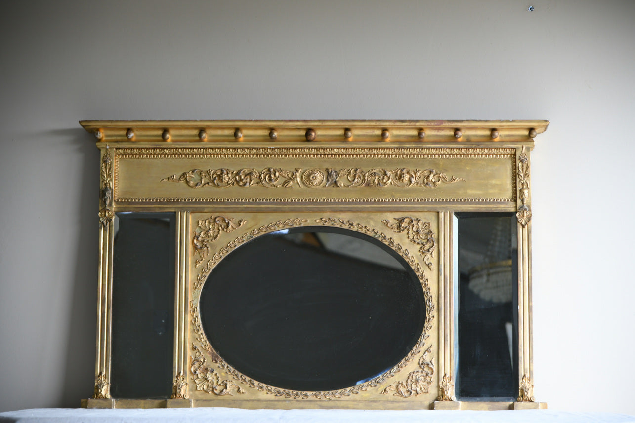 Antique Gilt Overmantle Mirror