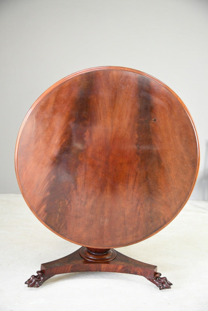 Antique Flame Mahogany Round Tilt Top Table