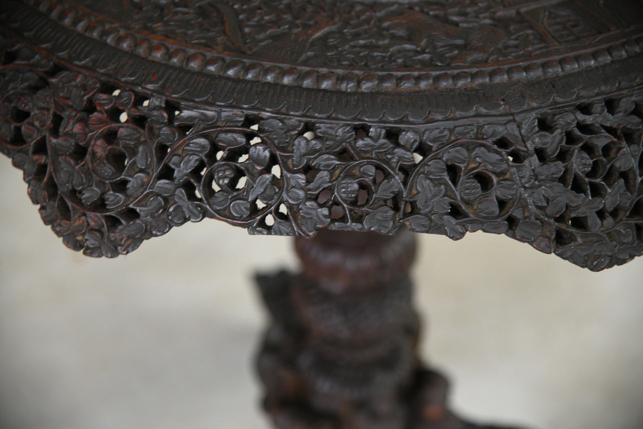 Anglo Indian Carved Padouk Table