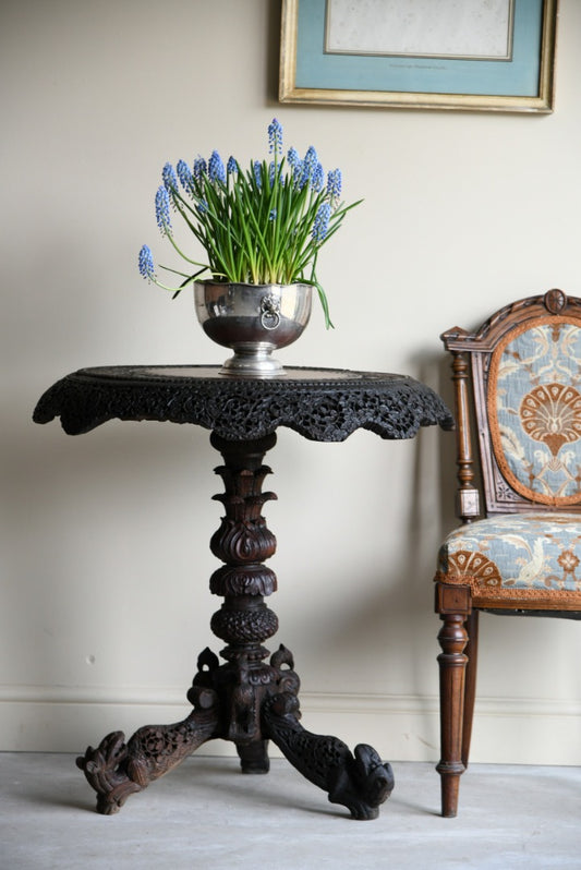 Anglo Indian Carved Padouk Table